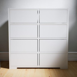 Kommode Weiß - Design-Lowboard: Schubladen in Weiß - Hochwertige Materialien - 79 x 81 x 34 cm, Selbst zusammenstellen