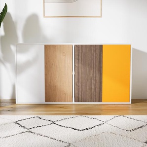 Sideboard Weiß - Designer-Sideboard: Türen in Weiß - Hochwertige Materialien - 151 x 79 x 34 cm, Individuell konfigurierbar