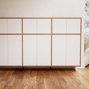 Sideboard Weiß - Designer-Sideboard: Türen in Weiß - Hochwertige Materialien - 226 x 129 x 34 cm, Individuell konfigurierbar