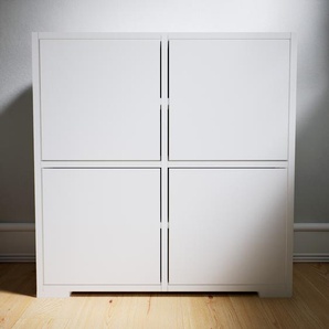Kommode Weiß - Design-Lowboard: Türen in Weiß - Hochwertige Materialien - 79 x 81 x 34 cm, Selbst zusammenstellen