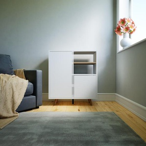 Kommode Weiß - Design-Lowboard: Türen in Weiß - Hochwertige Materialien - 79 x 91 x 34 cm, Selbst zusammenstellen