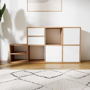 Sideboard Weiß - Sideboard: Schubladen in Weiß & Türen in Weiß - Hochwertige Materialien - 156 x 79 x 34 cm, konfigurierbar