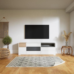 Lowboard Weiß - TV-Board: Schubladen in Weiß & Türen in Weiß - Hochwertige Materialien - 190 x 62 x 34 cm, Komplett anpassbar