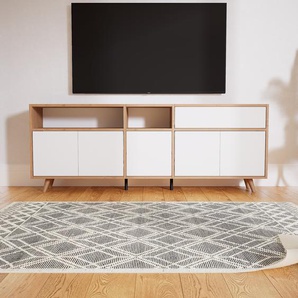 Sideboard Weiß - Sideboard: Schubladen in Weiß & Türen in Weiß - Hochwertige Materialien - 190 x 72 x 34 cm, konfigurierbar