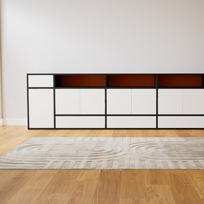 Sideboard Weiß - Sideboard: Schubladen in Weiß & Türen in Weiß - Hochwertige Materialien - 303 x 79 x 47 cm, konfigurierbar