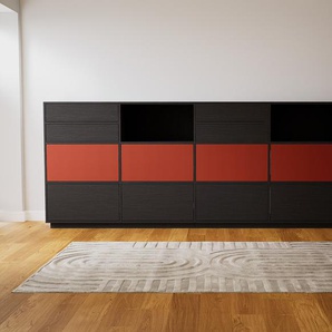 Sideboard Wenge - Designer-Sideboard: Schubladen in Wenge - Hochwertige Materialien - 339 x 123 x 47 cm, Individuell konfigurierbar