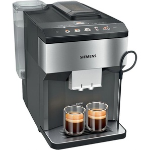 SIEMENS Kaffeevollautomat EQ500 integral TP516DX3, App-Steuerung, Doppeltassenfunktion Kaffeevollautomaten intuitives Farbdisplay, automatische Dampfreinigung, edelstahl schwarz (edelstahl, real schwarz)