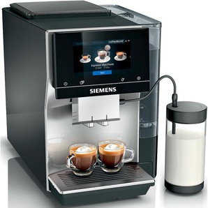 SIEMENS Kaffeevollautomat EQ700 classic TP715D47, Cold Brew, intuitives 5 TFT-Display Kaffeevollautomaten App, iaromaSelect, 10 Favoriten, autom. Dampfreinigung,silber metallic schwarz (inox silver metallic) Bestseller