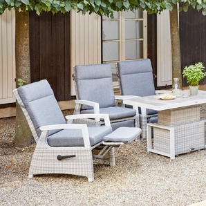 Siena Garden Corido Sitzgruppe Alu/Gardino-Geflecht 4 Relaxsessel 130x75x47-71cm ice grey