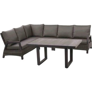 Siena Garden Gartenlounge-Set Taranto Eckset, Alu, matt-anthrazit, inkl. Kissen