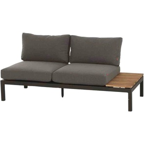 Siena Garden Loungesofa Alvida, Aluminium, Teakholz, inkl. Sitz- und Rückenkissen grau