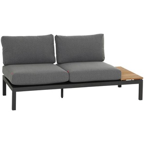 Siena Garden Loungesofa, Anthrazit, Teak, Holz, Metall, Teakholz, 2-Sitzer, Füllung: Schaumstoff, einzeln stellbar, 175x70x84 cm, FSC 100%, wetterbeständig, Ablage, Loungemöbel, Gartensofas