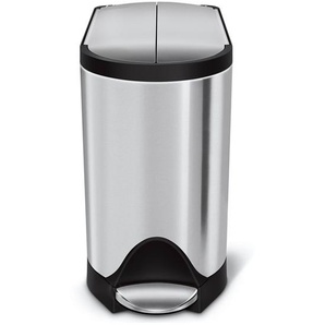 Simplehuman 10L Schmetterlings-Tretmlleimer gebrsteter Edelstahl