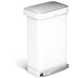 Simplehuman 45L rechteckiger Behlter mit Liner-Tasche wei