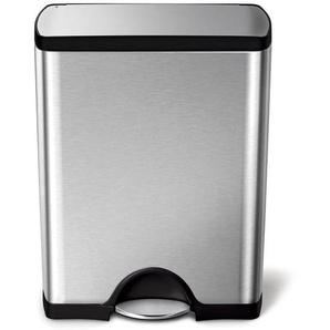 Simplehuman 50L rechteckiger Treteimer gebrsteter Edelstahl