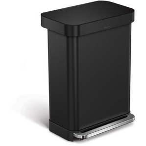 Simplehuman 55L rechteckiger Pedalbehlter mit Liner-Tasche schwarz