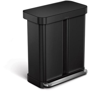 Simplehuman 58L 3424 doppelter Pedalbehlter mit Liner-Tasche schwarz