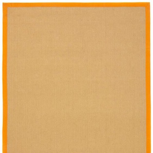 Sisalteppich CARPETFINE Sisal, orange, B:200cm H:5mm L:290cm, Sisal, Teppiche, mit farbiger Bordüre, Anti Rutsch Rückseite