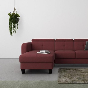 sit&more Ecksofa Belluci L-Form, inklusive Federkern, wahlweise mit Bettfunktion und Bettkasten