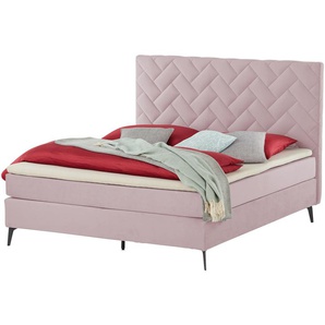 Boxspringbett  Weave ¦ rosa/pink ¦ Maße (cm): B: 160 H: 122