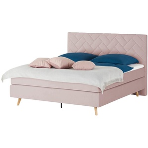 SKAGEN BEDS Boxspringbett  Weave ¦ rosa/pink ¦ Maße (cm): B: 180 H: 122