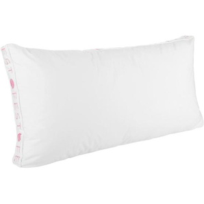 Sleeptex Kopfkissen Comfy Fest, Rosa, Weiß, Textil, Schriftzug, Füllung: Polyester, 40x80 cm, Oeko-Tex® Standard 100, weich und anschmiegsam, pflegeleicht, hygienisch, Schlaftextilien, Kopfkissen & Nackenkissen, Kopfkissen