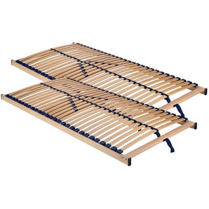 Sleeptex Lattenrostset, Holz, Metall, Kunststoff, Birke, Buche,Birke, Schichtholz, vollmassiv,Schichtholz, 200x200 cm, Made in Germany, Über- und Sondergrößen erhältlich, Federholzleisten verleimt, Federleisten mit Duokappen, Mittelgurt, individuelle