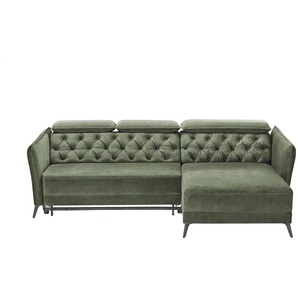 smart Ecksofa  Kavita ¦ grün ¦ Maße (cm): B: 254 H: 85 T: 199