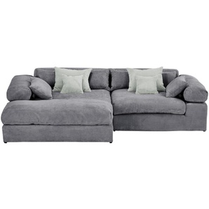 smart Ecksofa in trendigem Cordstoff Lianea ¦ grau ¦ Maße (cm): B: 291 H: 86 T: 208