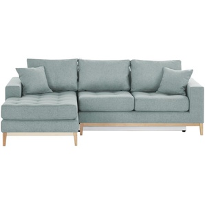 smart Ecksofa mintgrün - Flachgewebe Vivien ¦ türkis/petrol ¦ Maße (cm): B: 242 H: 90 T: 173