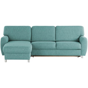 smart Ecksofa  Valencia ¦ türkis/petrol ¦ Maße (cm): B: 263 H: 90 T: 173