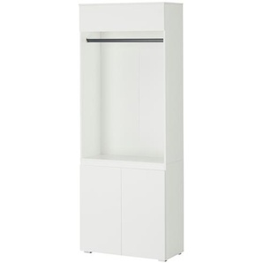 smart Garderobenschrank - weiß - Materialmix - 80 cm - 210 cm - 37 cm | Möbel Kraft