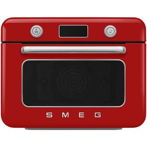 Smeg Minibackofen 50´s Style, Rot, Metall, 50x40x51 cm, Timer, akustisches Signal Ein-/Aus, Display, elektronischer Innenbeleuchtung, elektronische Temperaturregelung, Wassertank abnehmbar, Küchengeräte, Sonstige Küchengeräte