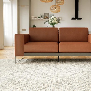 Sofa 2-Sitzer Cognac Kunstleder - Elegantes, gemütliches 2-Sitzer Sofa: Hochwertige Qualität, einzigartiges Design - 208 x 81 x 98 cm, konfigurierbar