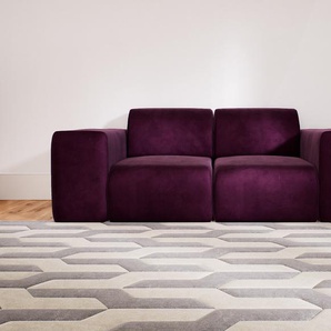Sofa 2-Sitzer Samt Auberginenlila Samt - Elegantes, gemütliches 2-Sitzer Sofa: Hochwertige Qualität, einzigartiges Design - 186 x 72 x 107 cm, konfigurierbar