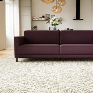 Sofa 3-Sitzer Auberginen­lila Wolle - Elegantes, gemütliches 3-Sitzer Sofa: Hochwertige Qualität, einzigartiges Design - 224 x 75 x 98 cm, konfigurierbar