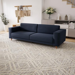 Sofa 3-Sitzer Jeansblau Wolle - Elegantes, gemütliches 3-Sitzer Sofa: Hochwertige Qualität, einzigartiges Design - 248 x 75 x 98 cm, konfigurierbar