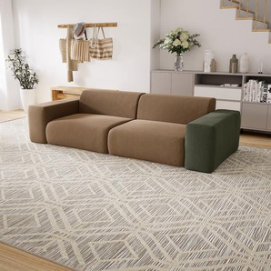 Sofa 3-Sitzer Karamell­braun Webstoff - Elegantes, gemütliches 3-Sitzer Sofa: Hochwertige Qualität, einzigartiges Design - 266 x 72 x 107 cm, konfigurierbar