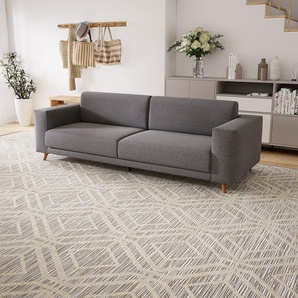 Sofa 3-Sitzer Kiesgrau Wolle - Elegantes, gemütliches 3-Sitzer Sofa: Hochwertige Qualität, einzigartiges Design - 248 x 75 x 98 cm, konfigurierbar