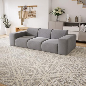 Sofa 3-Sitzer Lichtgrau Webstoff - Elegantes, gemütliches 3-Sitzer Sofa: Hochwertige Qualität, einzigartiges Design - 246 x 72 x 107 cm, konfigurierbar