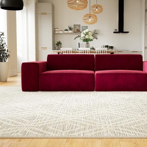 Sofa 3-Sitzer Samt Brombeerrot Samt - Elegantes, gemütliches 3-Sitzer Sofa: Hochwertige Qualität, einzigartiges Design - 266 x 72 x 107 cm, konfigurierbar