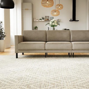 Sofa 3-Sitzer Samt Cremebeige Samt - Elegantes, gemütliches 3-Sitzer Sofa: Hochwertige Qualität, einzigartiges Design - 264 x 81 x 98 cm, konfigurierbar