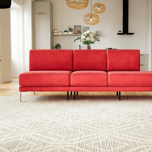 Sofa 3-Sitzer Samt Korallenrot Samt - Elegantes, gemütliches 3-Sitzer Sofa: Hochwertige Qualität, einzigartiges Design - 240 x 81 x 98 cm, konfigurierbar