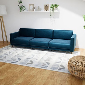 Sofa 3-Sitzer Samt Nachtblau Samt - Elegantes, gemütliches 3-Sitzer Sofa: Hochwertige Qualität, einzigartiges Design - 265 x 75 x 98 cm, konfigurierbar