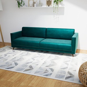 Sofa 3-Sitzer Samt Petrolblau Samt - Elegantes, gemütliches 3-Sitzer Sofa: Hochwertige Qualität, einzigartiges Design - 225 x 75 x 98 cm, konfigurierbar