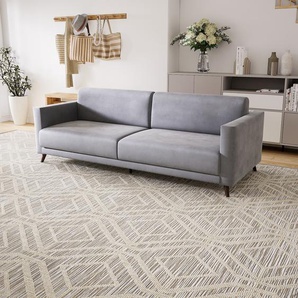 Sofa 3-Sitzer Samt Sandgrau Samt - Elegantes, gemütliches 3-Sitzer Sofa: Hochwertige Qualität, einzigartiges Design - 225 x 75 x 98 cm, konfigurierbar