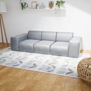 Sofa 3-Sitzer Samt Sandgrau Samt - Elegantes, gemütliches 3-Sitzer Sofa: Hochwertige Qualität, einzigartiges Design - 246 x 72 x 107 cm, konfigurierbar