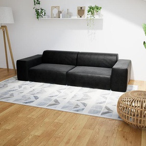 Sofa 3-Sitzer Samt Schwarz Samt - Elegantes, gemütliches 3-Sitzer Sofa: Hochwertige Qualität, einzigartiges Design - 266 x 72 x 107 cm, konfigurierbar