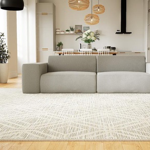 Sofa 3-Sitzer Schiefergrau Feingewebe - Elegantes, gemütliches 3-Sitzer Sofa: Hochwertige Qualität, einzigartiges Design - 266 x 72 x 107 cm, konfigurierbar