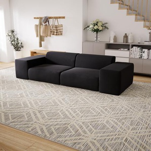 Sofa 3-Sitzer Schwarz Feingewebe - Elegantes, gemütliches 3-Sitzer Sofa: Hochwertige Qualität, einzigartiges Design - 294 x 72 x 107 cm, konfigurierbar